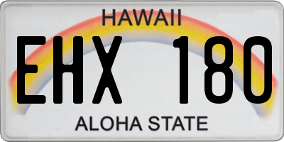 HI license plate EHX180