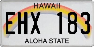 HI license plate EHX183