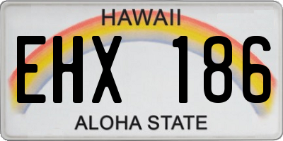 HI license plate EHX186