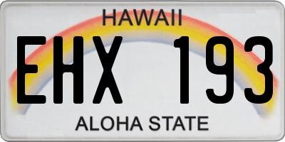 HI license plate EHX193