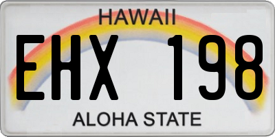 HI license plate EHX198