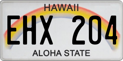HI license plate EHX204