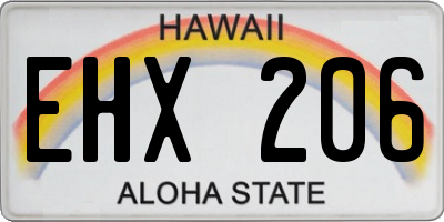 HI license plate EHX206