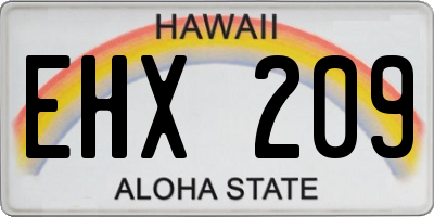 HI license plate EHX209