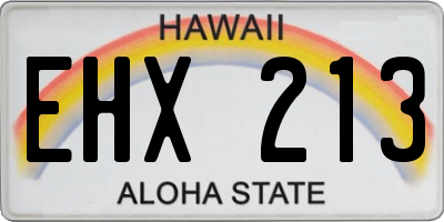 HI license plate EHX213