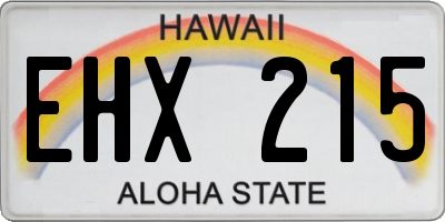 HI license plate EHX215