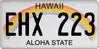 HI license plate EHX223