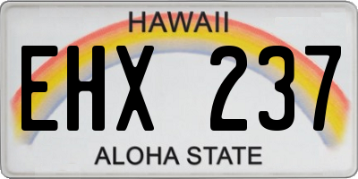 HI license plate EHX237