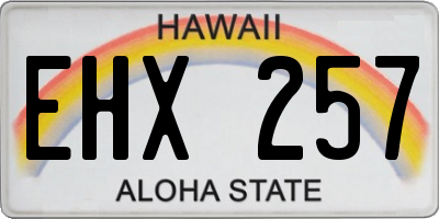HI license plate EHX257