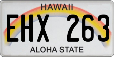 HI license plate EHX263