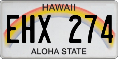 HI license plate EHX274