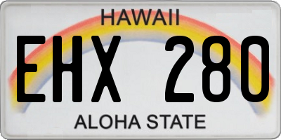HI license plate EHX280