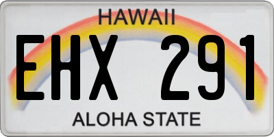 HI license plate EHX291