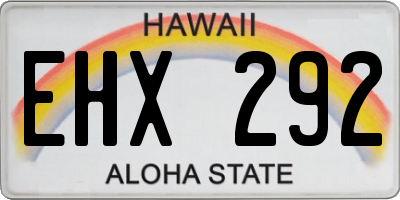HI license plate EHX292