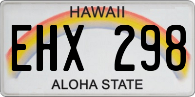 HI license plate EHX298