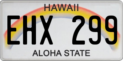 HI license plate EHX299