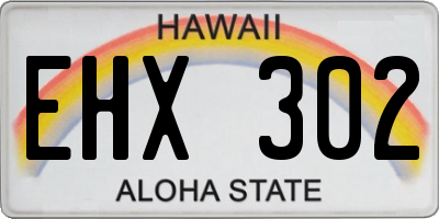 HI license plate EHX302