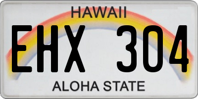 HI license plate EHX304