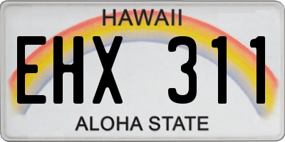 HI license plate EHX311