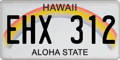 HI license plate EHX312