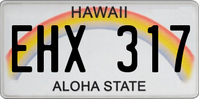 HI license plate EHX317