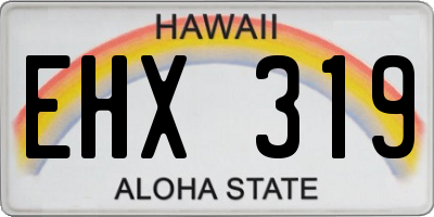 HI license plate EHX319