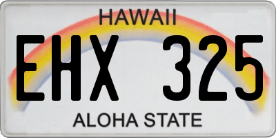 HI license plate EHX325
