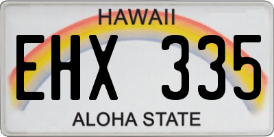 HI license plate EHX335