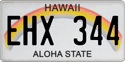 HI license plate EHX344