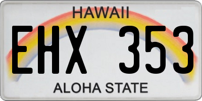 HI license plate EHX353