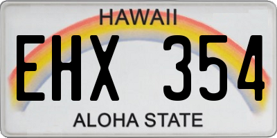 HI license plate EHX354