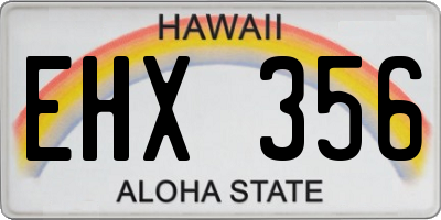 HI license plate EHX356