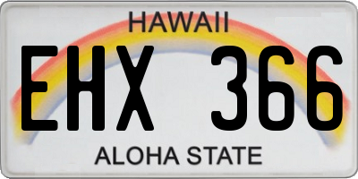 HI license plate EHX366