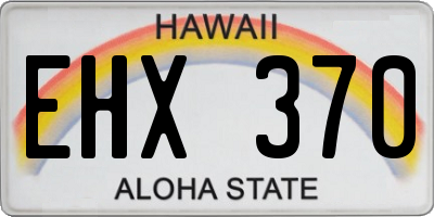 HI license plate EHX370