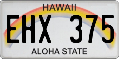 HI license plate EHX375