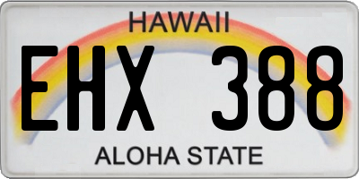HI license plate EHX388