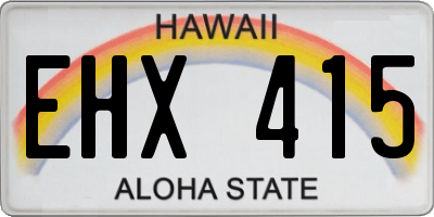 HI license plate EHX415