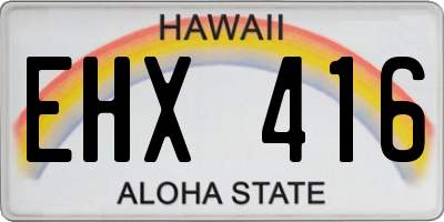 HI license plate EHX416