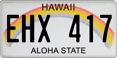 HI license plate EHX417