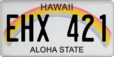 HI license plate EHX421