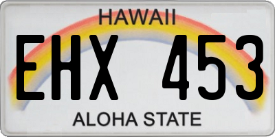HI license plate EHX453