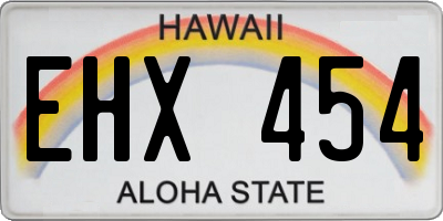 HI license plate EHX454