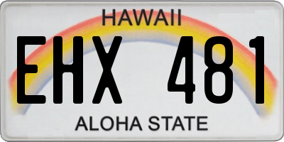HI license plate EHX481