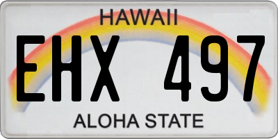 HI license plate EHX497