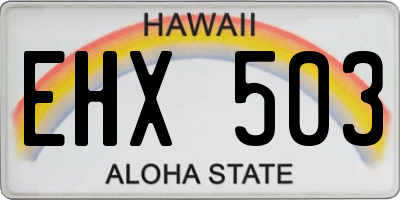 HI license plate EHX503