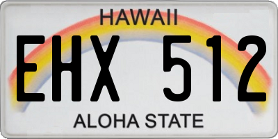 HI license plate EHX512