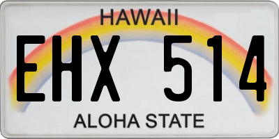 HI license plate EHX514