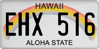HI license plate EHX516