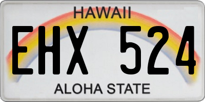 HI license plate EHX524