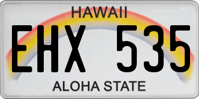 HI license plate EHX535